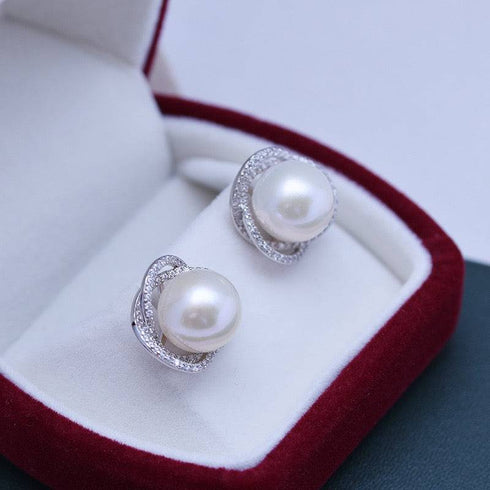 Freshwater Pearl & Rose Floral Earrings - House Of Pearls